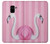 W3805 Flamingo Pink Pastel Hard Case and Leather Flip Case For Samsung Galaxy A8 (2018)