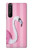 W3805 Flamingo Pink Pastel Hard Case and Leather Flip Case For Sony Xperia 1 III