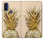 W3490 Gold Pineapple Hard Case and Leather Flip Case For Motorola G Pure