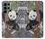 W3793 Cute Baby Panda Snow Painting Hard Case and Leather Flip Case For Samsung Galaxy S22 Ultra