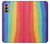 W3799 Cute Vertical Watercolor Rainbow Hard Case and Leather Flip Case For Motorola Moto G51 5G