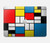 W3814 Piet Mondrian Line Art Composition Hard Case Cover For MacBook Pro 14 M1,M2,M3 (2021,2023) - A2442, A2779, A2992, A2918