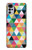 W3049 Triangles Vibrant Colors Hard Case and Leather Flip Case For Motorola Moto G22