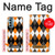 W3421 Black Orange White Argyle Plaid Hard Case and Leather Flip Case For Motorola Moto G Stylus 5G (2022)