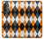 W3421 Black Orange White Argyle Plaid Hard Case and Leather Flip Case For OnePlus Nord N20 5G