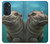 W3871 Cute Baby Hippo Hippopotamus Hard Case and Leather Flip Case For Motorola Edge 30 Pro