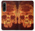 W3881 Fire Skull Hard Case and Leather Flip Case For Sony Xperia 1 IV
