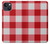 W3535 Red Gingham Hard Case and Leather Flip Case For iPhone 14