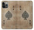 W2928 Vintage Spades Ace Card Hard Case and Leather Flip Case For iPhone 14 Pro