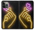 W3512 Cute Mini Heart Neon Graphic Hard Case and Leather Flip Case For iPhone 14 Pro