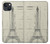 W3474 Eiffel Architectural Drawing Hard Case and Leather Flip Case For iPhone 14 Plus