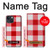 W3535 Red Gingham Hard Case and Leather Flip Case For iPhone 14 Plus