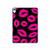 W2933 Pink Lips Kisses on Black Tablet Hard Case For iPad 10.9 (2022)