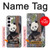 W3793 Cute Baby Panda Snow Painting Hard Case and Leather Flip Case For Samsung Galaxy S23