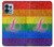 W2900 Rainbow LGBT Lesbian Pride Flag Hard Case and Leather Flip Case For Motorola Edge+ (2023), X40, X40 Pro, Edge 40 Pro