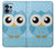 W3029 Cute Blue Owl Hard Case and Leather Flip Case For Motorola Edge+ (2023), X40, X40 Pro, Edge 40 Pro