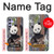 W3793 Cute Baby Panda Snow Painting Hard Case and Leather Flip Case For Samsung Galaxy A54 5G