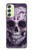 W3582 Purple Sugar Skull Hard Case and Leather Flip Case For Samsung Galaxy A24 4G