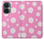 W3500 Pink Floral Pattern Hard Case and Leather Flip Case For OnePlus Nord CE 3 Lite, Nord N30 5G