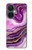 W3896 Purple Marble Gold Streaks Hard Case and Leather Flip Case For OnePlus Nord CE 3 Lite, Nord N30 5G