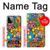 W3281 Colorful Hippie Flowers Pattern Hard Case and Leather Flip Case For Motorola Moto G Power (2023) 5G