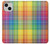 W3942 LGBTQ Rainbow Plaid Tartan Hard Case and Leather Flip Case For iPhone 13