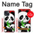 W3929 Cute Panda Eating Bamboo Hard Case and Leather Flip Case For iPhone 13 Pro