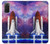 W3913 Colorful Nebula Space Shuttle Hard Case and Leather Flip Case For Samsung Galaxy S20