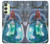 W3912 Cute Little Mermaid Aqua Spa Hard Case and Leather Flip Case For Samsung Galaxy A24 4G