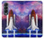 W3913 Colorful Nebula Space Shuttle Hard Case For Samsung Galaxy Z Fold 4