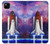 W3913 Colorful Nebula Space Shuttle Hard Case and Leather Flip Case For Google Pixel 4a