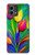 W3926 Colorful Tulip Oil Painting Hard Case and Leather Flip Case For Motorola Moto G Stylus 5G (2023)