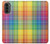 W3942 LGBTQ Rainbow Plaid Tartan Hard Case and Leather Flip Case For Motorola Moto G52, G82 5G