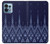 W3950 Textile Thai Blue Pattern Hard Case and Leather Flip Case For Motorola Edge+ (2023), X40, X40 Pro, Edge 40 Pro