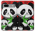 W3929 Cute Panda Eating Bamboo Hard Case and Leather Flip Case For Google Pixel 7a