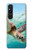 W1377 Ocean Sea Turtle Hard Case and Leather Flip Case For Sony Xperia 1 V