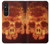 W3881 Fire Skull Hard Case and Leather Flip Case For Sony Xperia 1 V