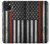 W3472 Firefighter Thin Red Line Flag Hard Case and Leather Flip Case For iPhone 15 Plus