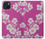 W3924 Cherry Blossom Pink Background Hard Case and Leather Flip Case For iPhone 15 Plus