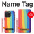 W3799 Cute Vertical Watercolor Rainbow Hard Case and Leather Flip Case For iPhone 15 Pro