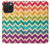 W2362 Rainbow Colorful Shavron Zig Zag Pattern Hard Case and Leather Flip Case For iPhone 15 Pro Max