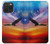 W3841 Bald Eagle Flying Colorful Sky Hard Case and Leather Flip Case For iPhone 15 Pro Max