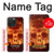 W3881 Fire Skull Hard Case and Leather Flip Case For iPhone 15 Pro Max