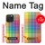 W3942 LGBTQ Rainbow Plaid Tartan Hard Case and Leather Flip Case For iPhone 15 Pro Max