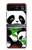 W3929 Cute Panda Eating Bamboo Hard Case and Leather Flip Case For Motorola Razr 40