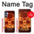 W3881 Fire Skull Hard Case and Leather Flip Case For Samsung Galaxy A15 5G