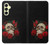 W3753 Dark Gothic Goth Skull Roses Hard Case and Leather Flip Case For Samsung Galaxy A25 5G