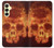 W3881 Fire Skull Hard Case and Leather Flip Case For Samsung Galaxy A25 5G