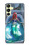 W3912 Cute Little Mermaid Aqua Spa Hard Case and Leather Flip Case For Samsung Galaxy A25 5G