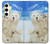 W3794 Arctic Polar Bear and Seal Paint Hard Case and Leather Flip Case For Samsung Galaxy S24